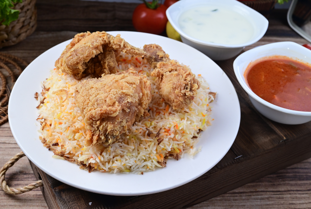 Rice With Broasted Chicken