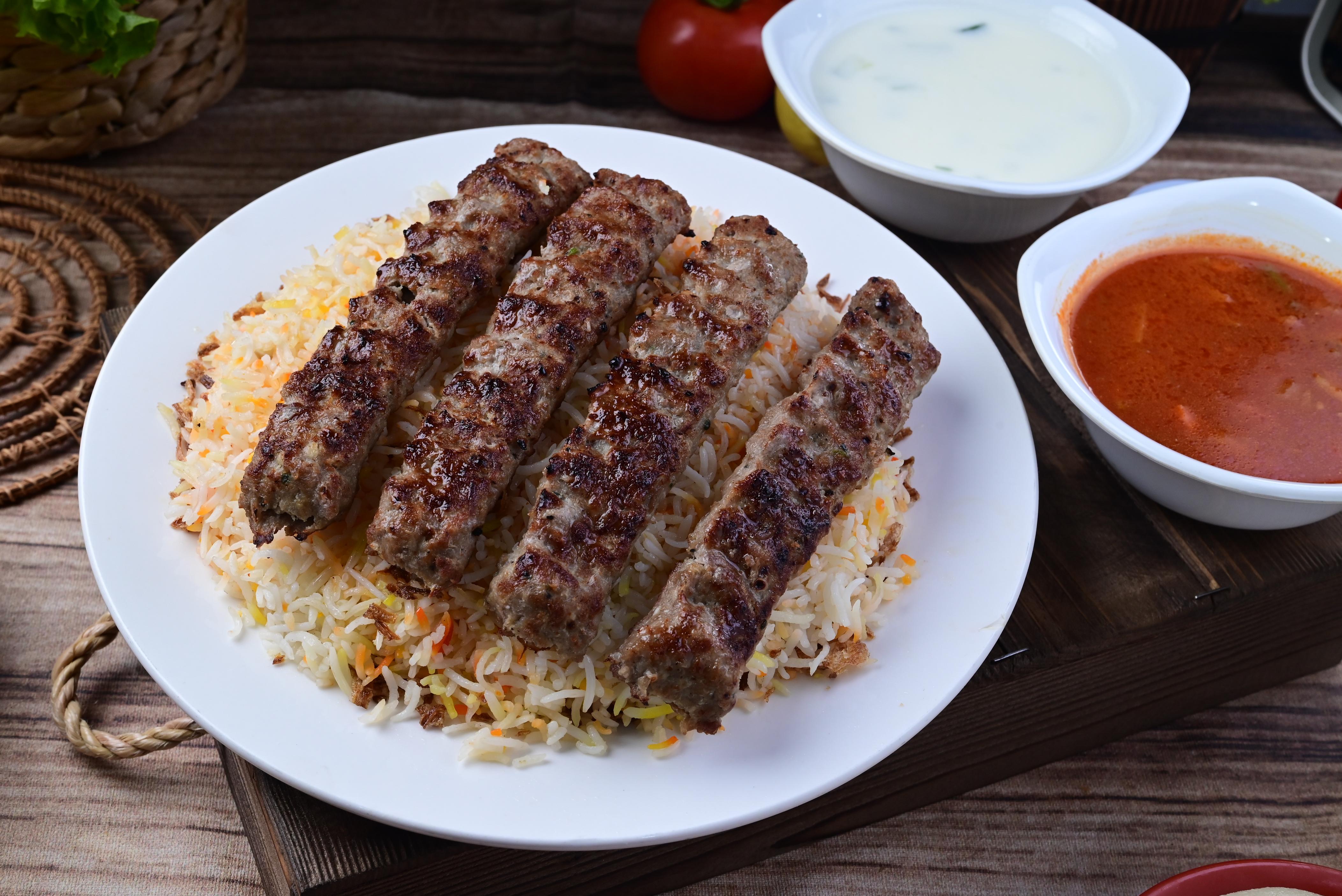 Rice With Meat Kabab