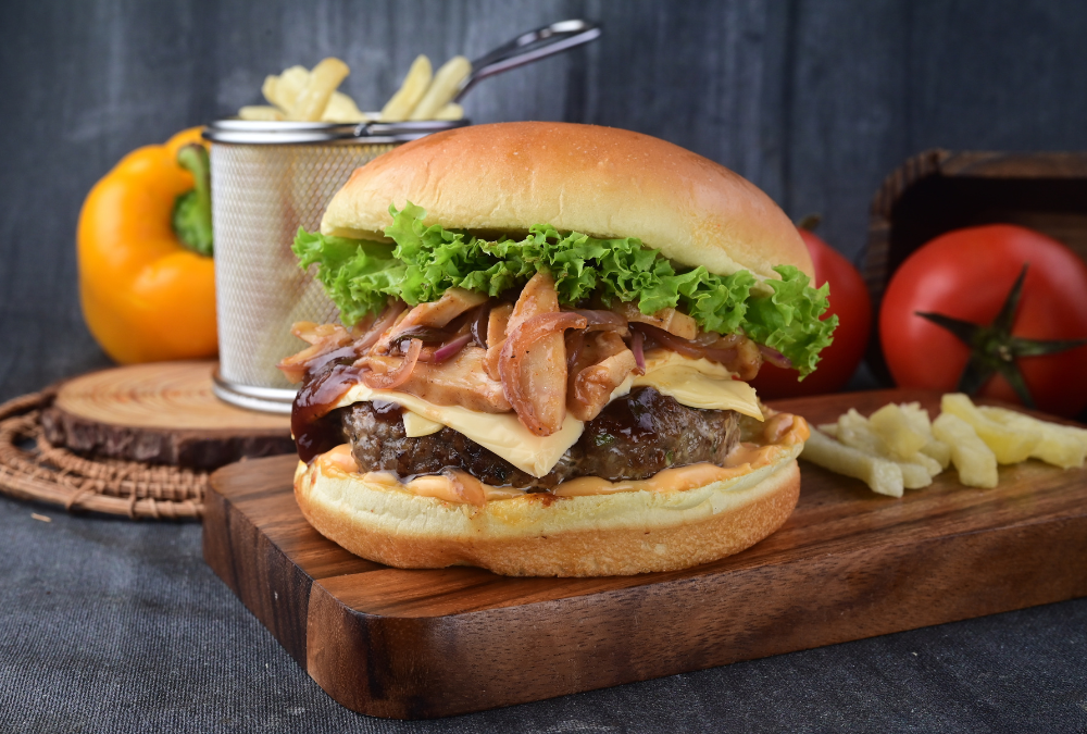 Swiss Mushroom Beef Burger